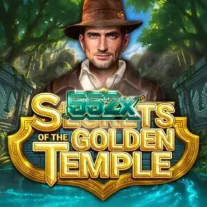 Interface do jogo Secrets of the Golden Temple com tema de selva e moedas douradas.